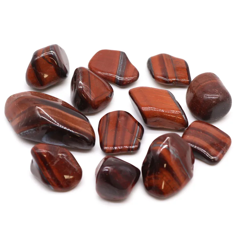 Bag of 12 African Gemstone Tigers Eye Red Size 7 26mm