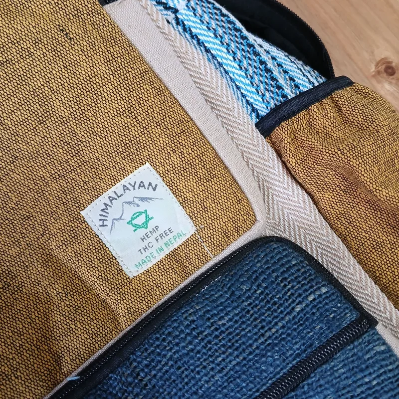 Large Boxy Hemp Backpack Teal & Tumeric — foto 1
