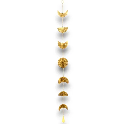Indian Chimes - Brass Moon Phases Drop with Bell - 25cm — foto 3