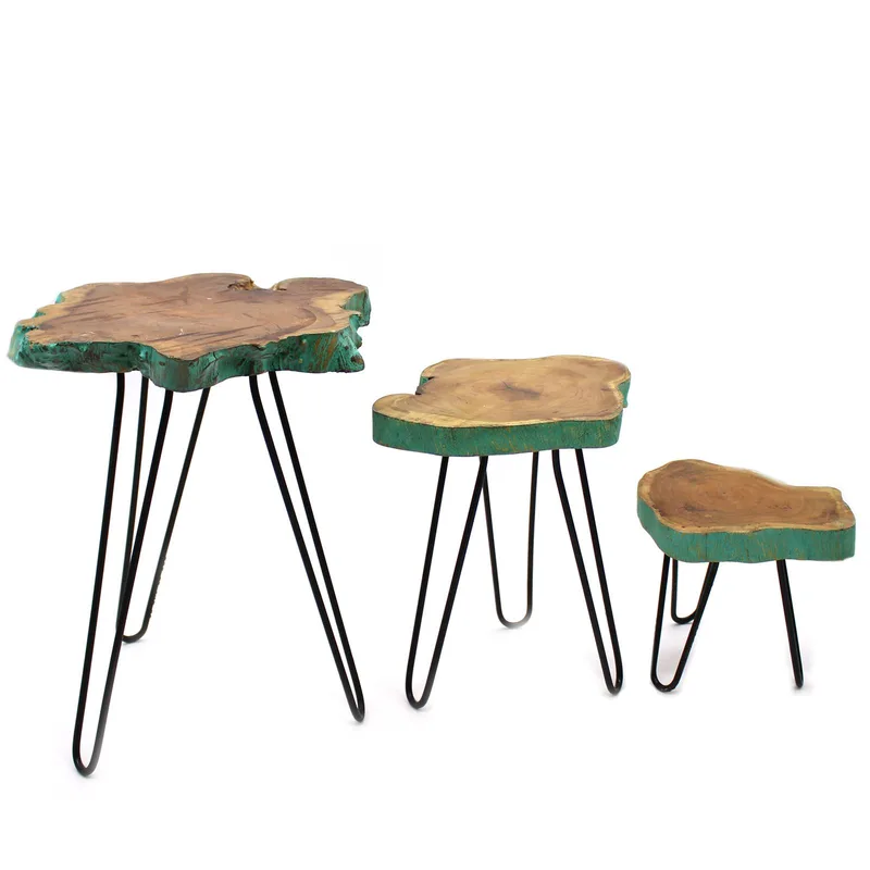 Set of 3 Gamell Legno Plant Stands Greenwash — foto 1