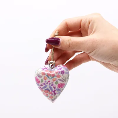 Lrg Decor Legno Heart - Pretty Floral