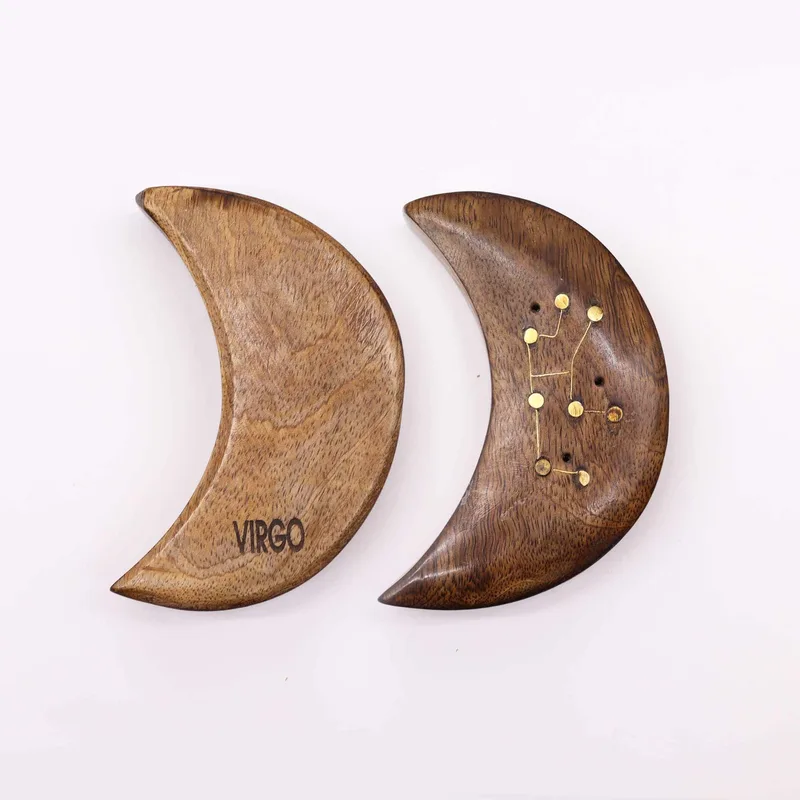 Engraved and Brass Zodiac Sign Incenso Burners Moon — foto 3