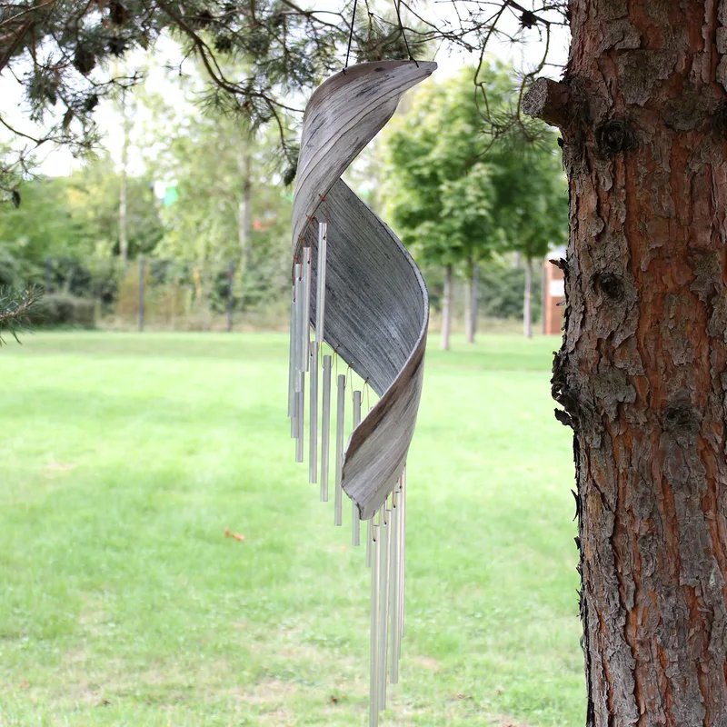Coconut Leaf Wind Chimes Whitewash — foto 1