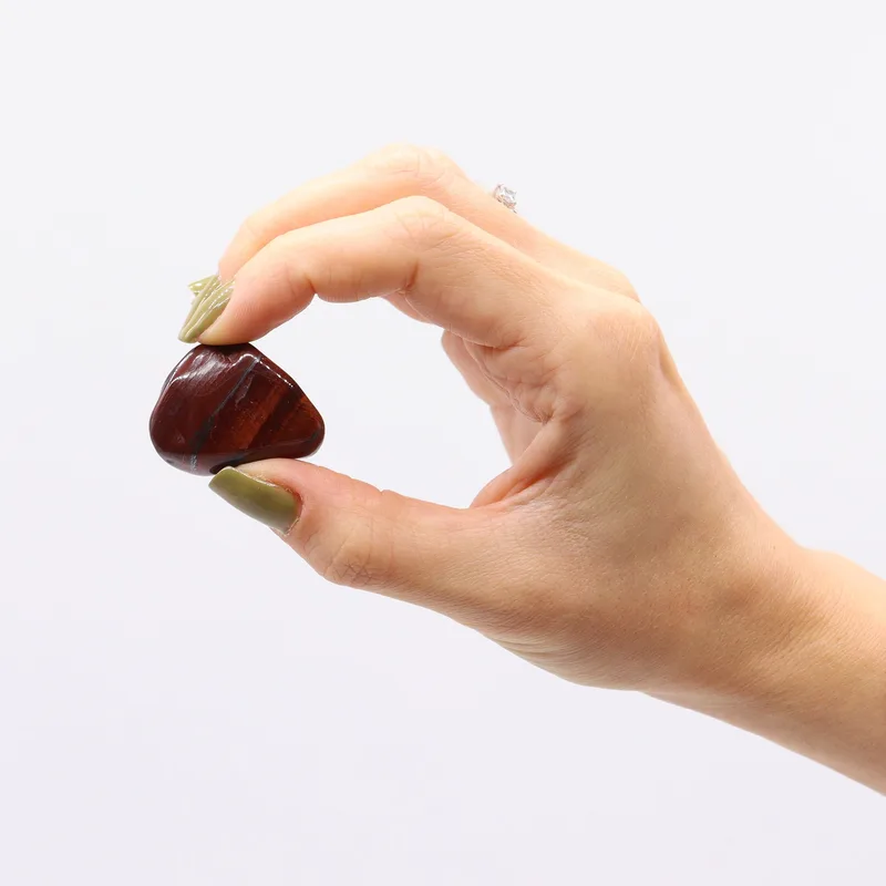 Bag of 12 African Gemstone Tigers Eye Red Size 7 26mm — foto 1