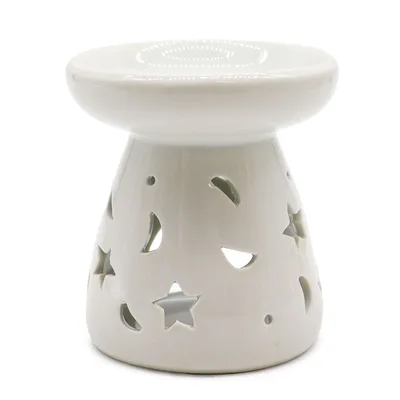 Lrg Classic Bianco Olio Bruciatore - Moon & Star