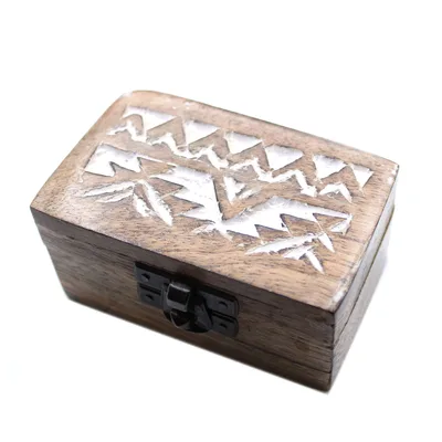 Bianco Washed Wooden Scatola - Pill Scatola Slavic Design