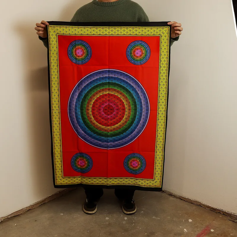 Stampa su Muro in Cotone (70x110 cm) – Cinque Fiore della Vita — foto 1