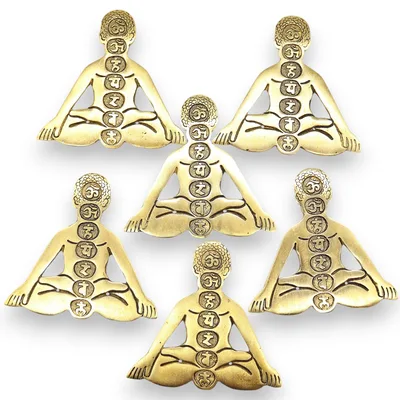Oro Aluminum Seven Chakra Yoga Incenso Porta 12x12cm — foto 2