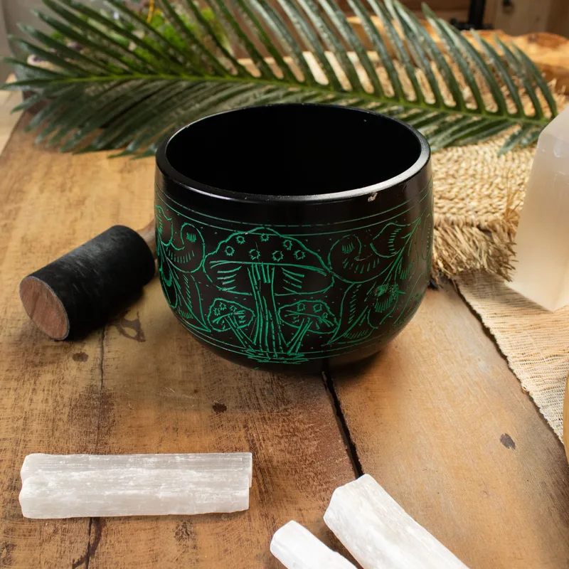 Cauldron Singing Bowl Magic Mushroom Verde — foto 6