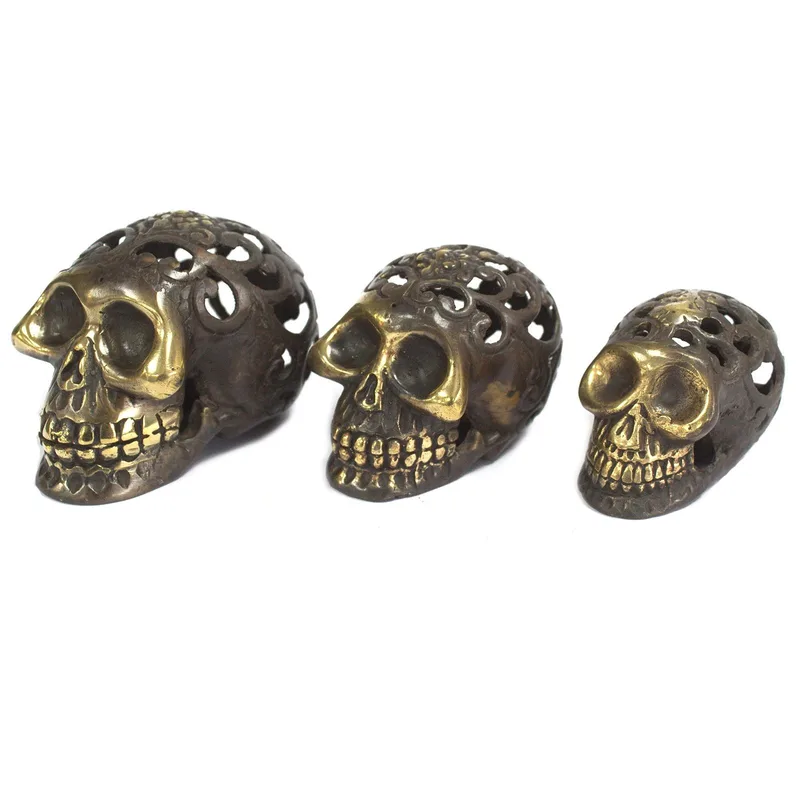 Vintage Brass Skull Lrg — foto 3