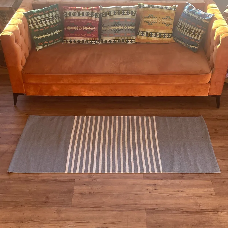 Tappeto in Cotone Indiano 70x170cm Grigio — foto 1