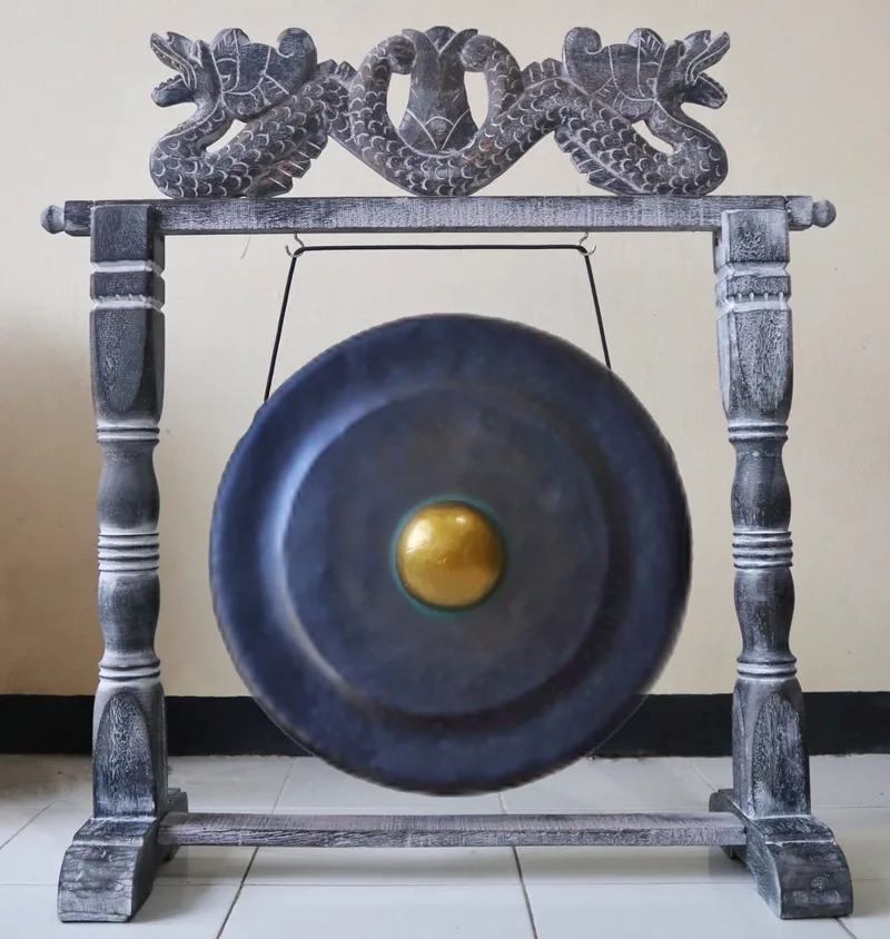 Medium Gong in Stand 35cm Nero