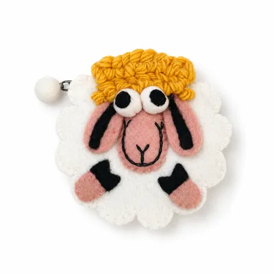 Fresco Colours Happy Sheep Felt Zipper Pouch (3 asst) — foto 4