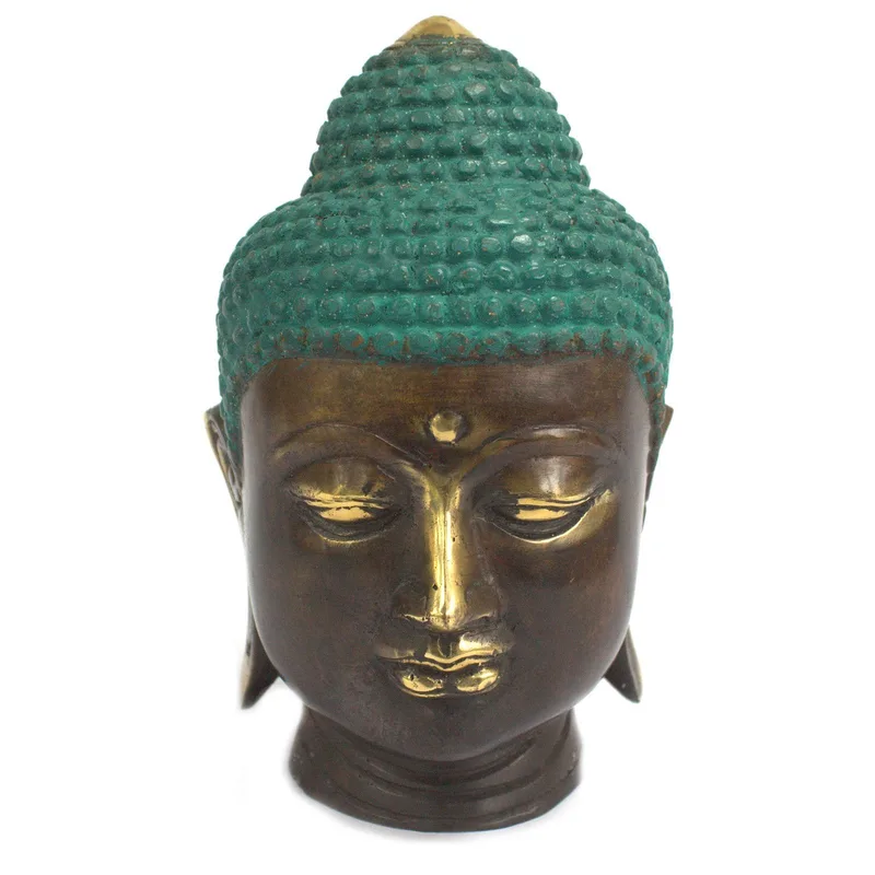 Large Classic Brass Buddha Head — foto 2