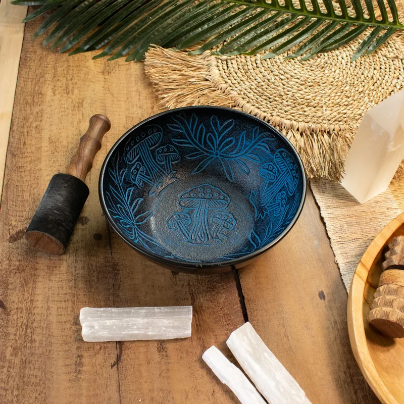 Aluminum Singing Bowl Magic Mushroom Blu — foto 4