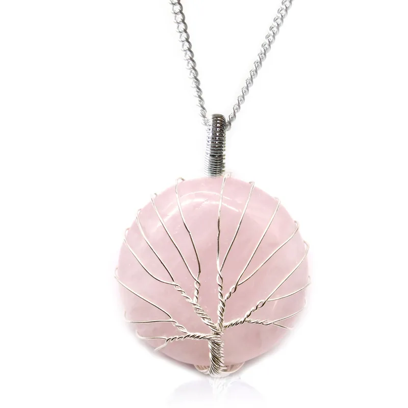 Albero of Life Gemstone Necklace Rosa Quartz — foto 2