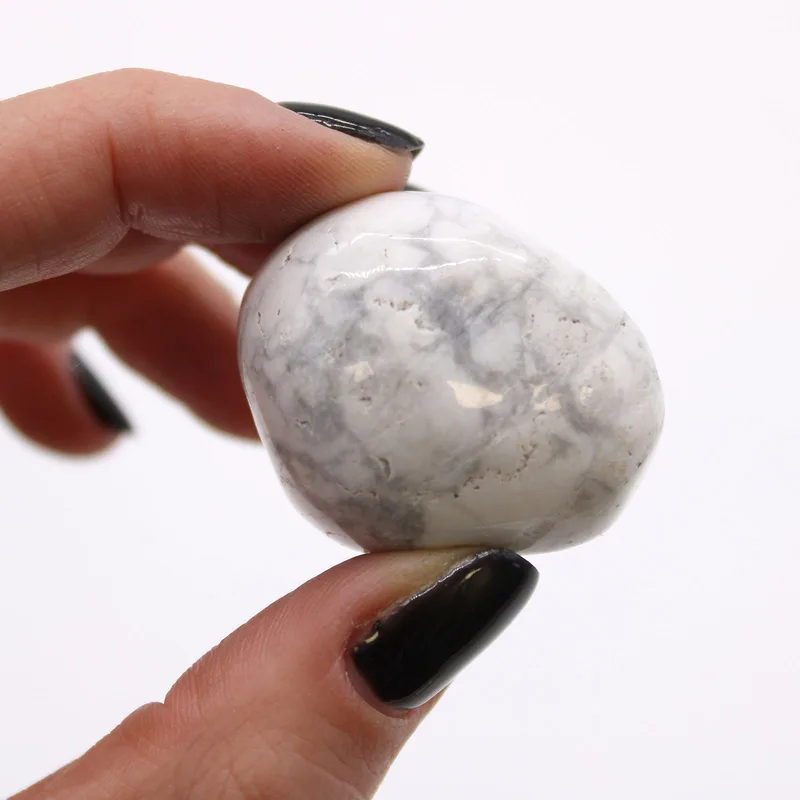 Bag of 6 Large African Tumble Stones - Bianco Howlite - Magnesite — foto 1