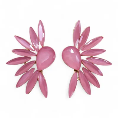 Soft Pink - Vintage Glass - Angel Wings - Earrings — foto 5