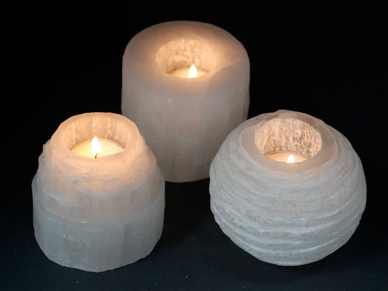 Selenite Cylinder Candela Porta 8 cm — foto 4