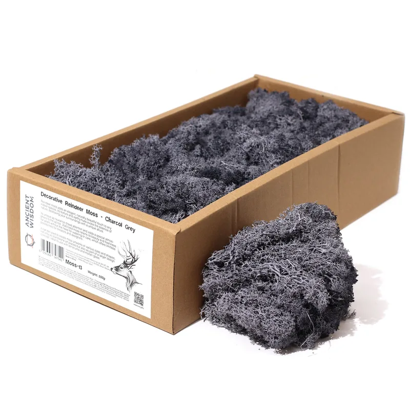 Quality Decoration Reindeer Moss Charcol Grey 635g Scatola