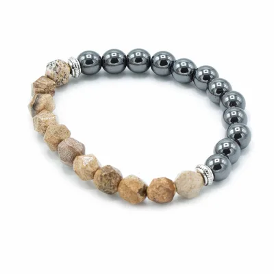 Bracciale con Pietre Naturali Tagliate – Onice Magnetica — foto 1