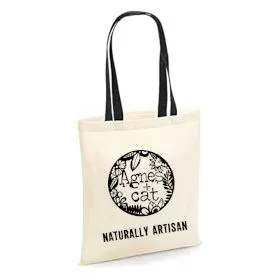 Borsa in cotone Agnes e Cat – 180g/m² – 35x30 cm – Realizzata a Mano con Materiali Naturali — foto 3