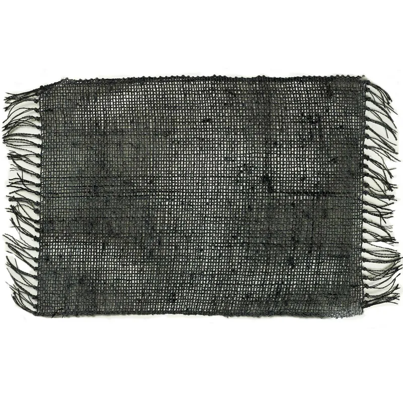 Seagrass Fringe Naturale Placemat - Charcoal — foto 1