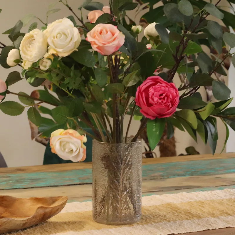 Naturale Floral Glass Tall Vase Candela Porta Pino - — foto 5
