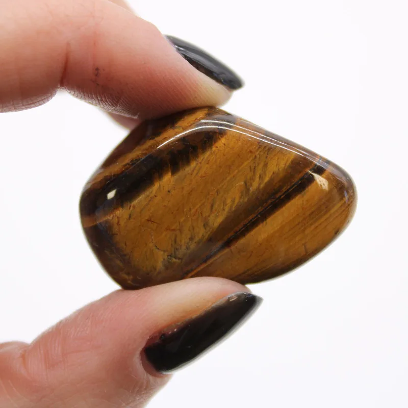 Bag of 12 Medium African Tumble Stones - Tigers Eye - Golden — foto 1