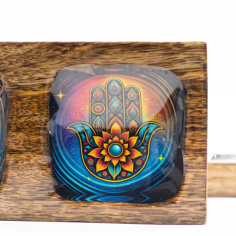 Med Enamelled Mango Tray Set Hamsa — foto 1