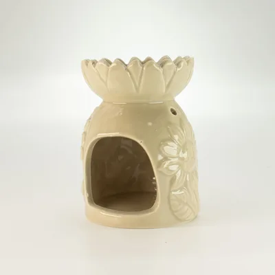 Ceramic Sunflower Olio Bruciatore - Pastel Beige — foto 2