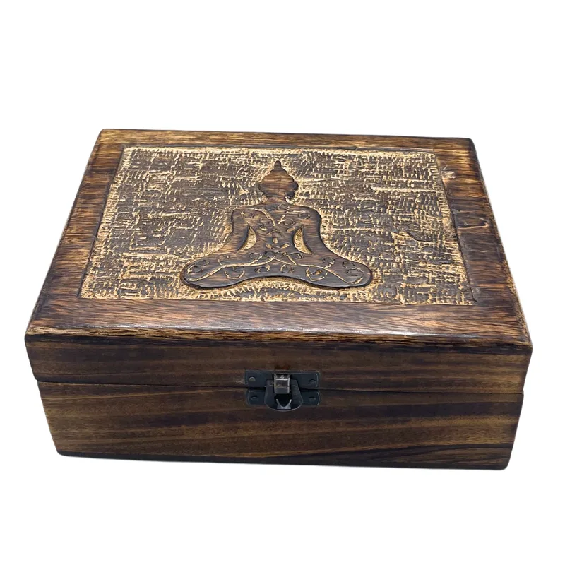 Large Wooden Keepsake Scatola 20x15x7.5cm Buddha — foto 2