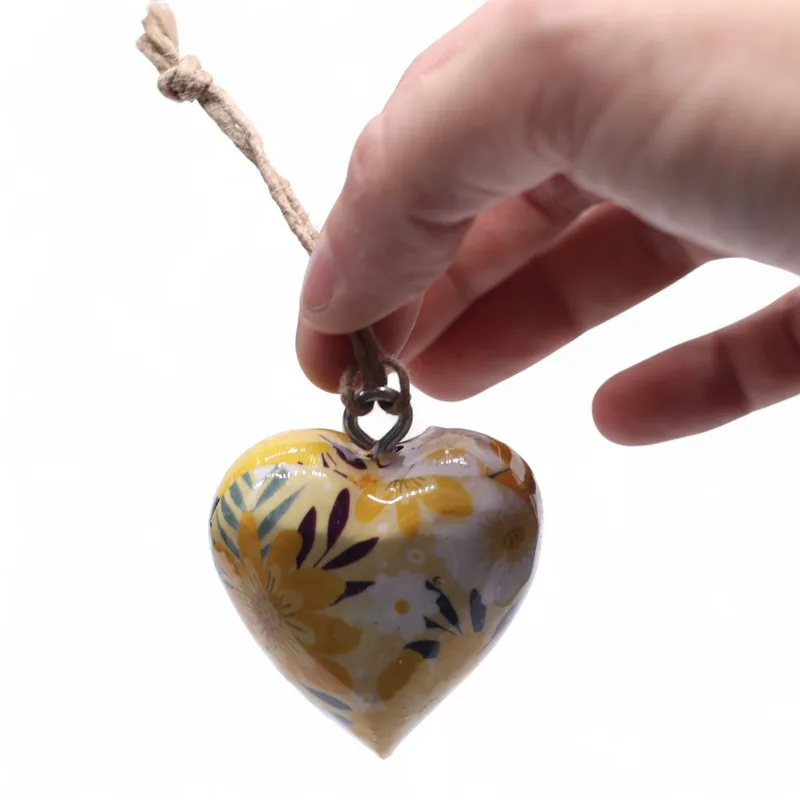 Large Decor Legno Hearts - Yellow Floral — foto 2