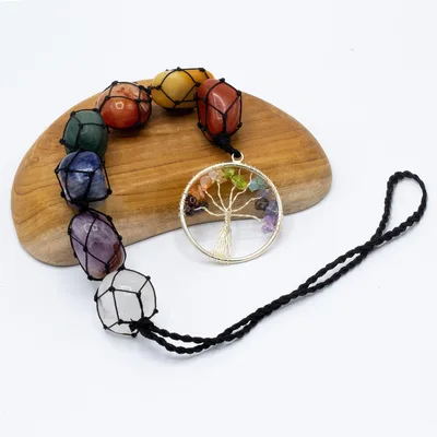Hanging Chakra Stone Pendant Albero of Life — foto 2