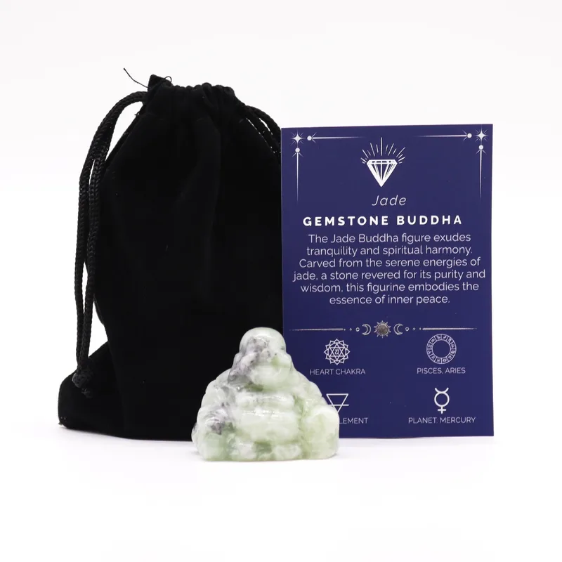 Gemstone Small Buddha Jade 35x40x23mm