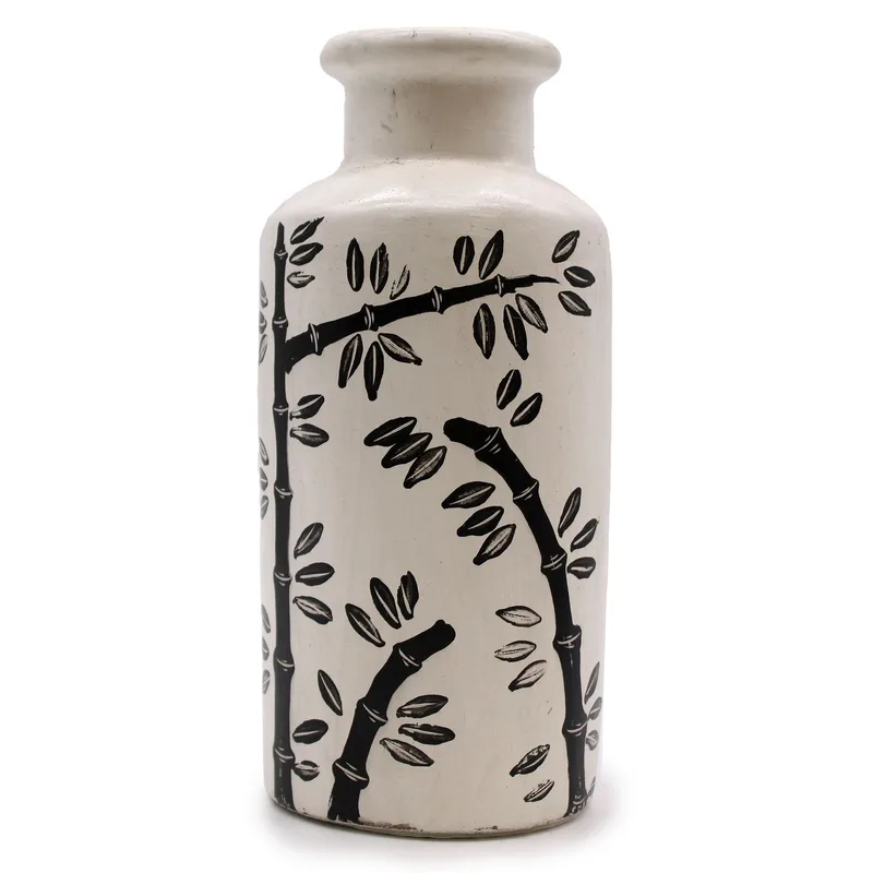 Bamboo Motif Straight Vase Naturale