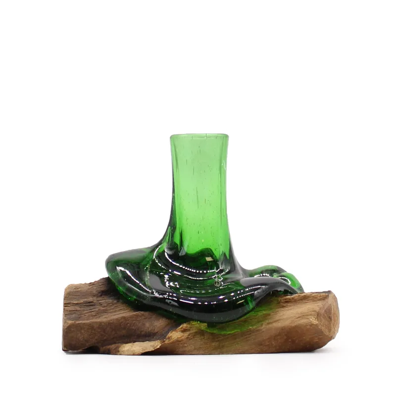 Recycled Beer Bottles - Mini Fiore Vase on Legno