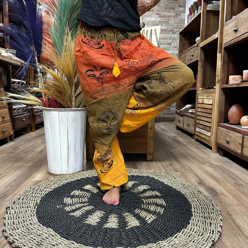 Yoga and Festival Pants High Cross Himalayan Print on Arancia — foto 2