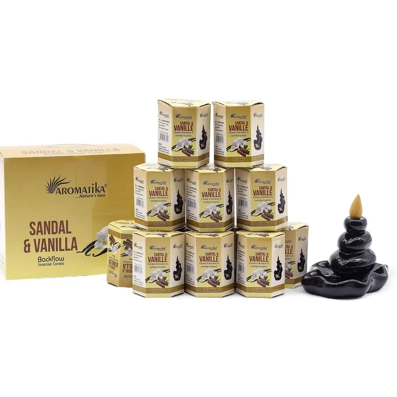 Masala Backflow Incenso pack of 10 Sandalwood & Vaniglia — foto 5