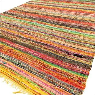 154 x 90cm Luxury Rag Rug - Yellow — foto 1