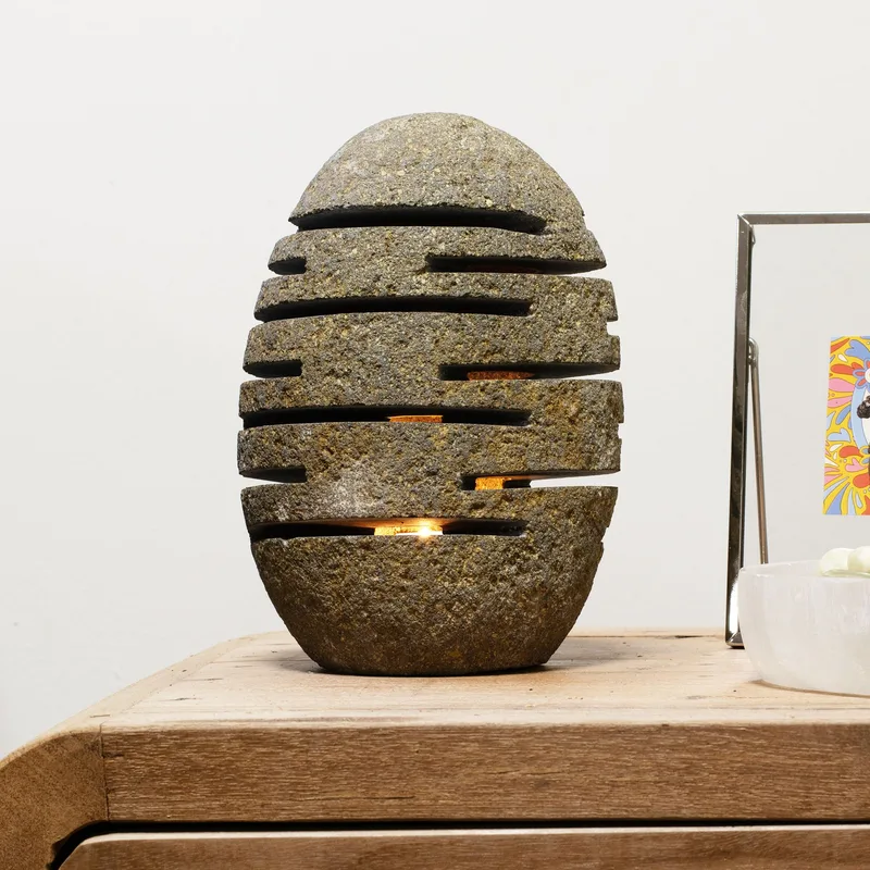Naturale Riverstone Candela Porta Standing Stone Cut — foto 3