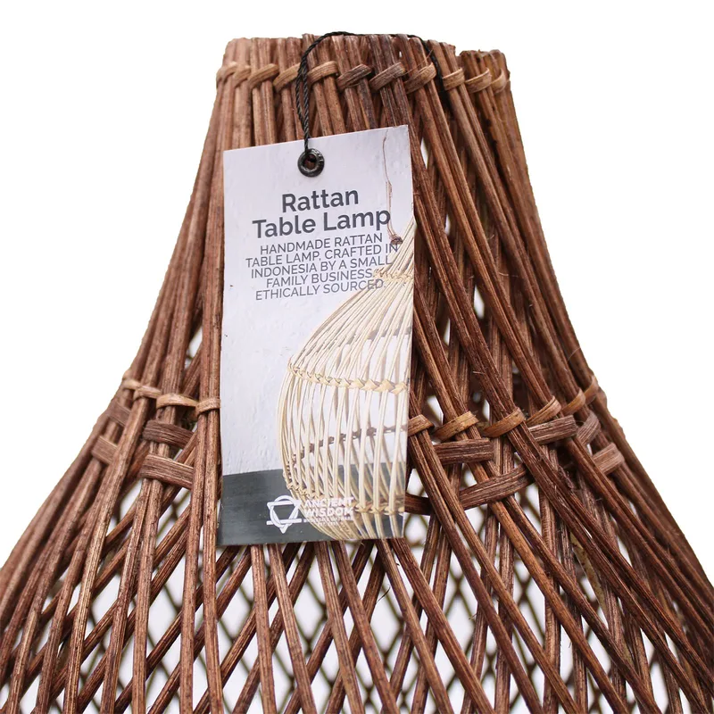 Rattan Table Lamps Dark Brown — foto 1