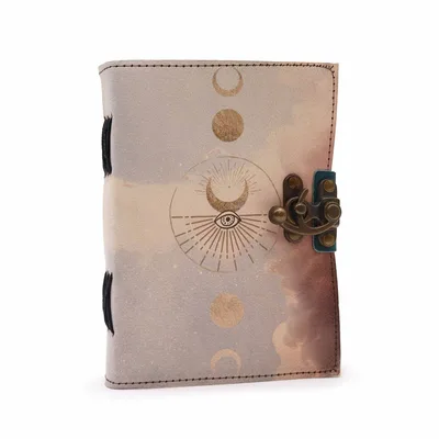 Leather "Moon Phases" Deckle-edge Notebook — foto 1