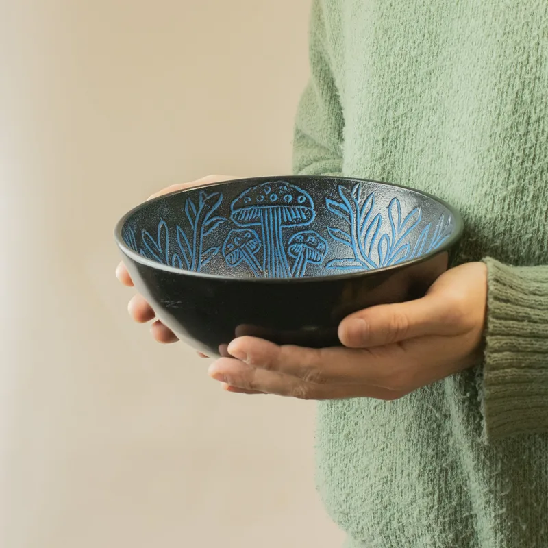Aluminum Singing Bowl Magic Mushroom Blu — foto 3