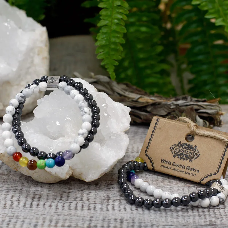 Bracciale Gemma Magnetica - Howlite Bianco Chakradai — foto 3