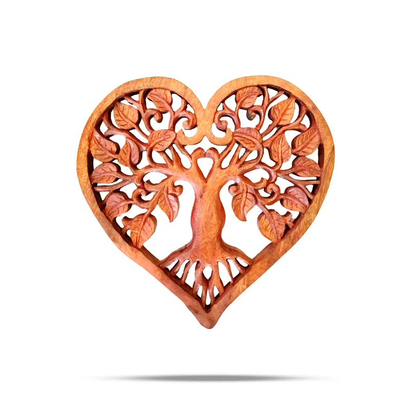 Heart Decorative Wooden Albero of Life Panel 30cm