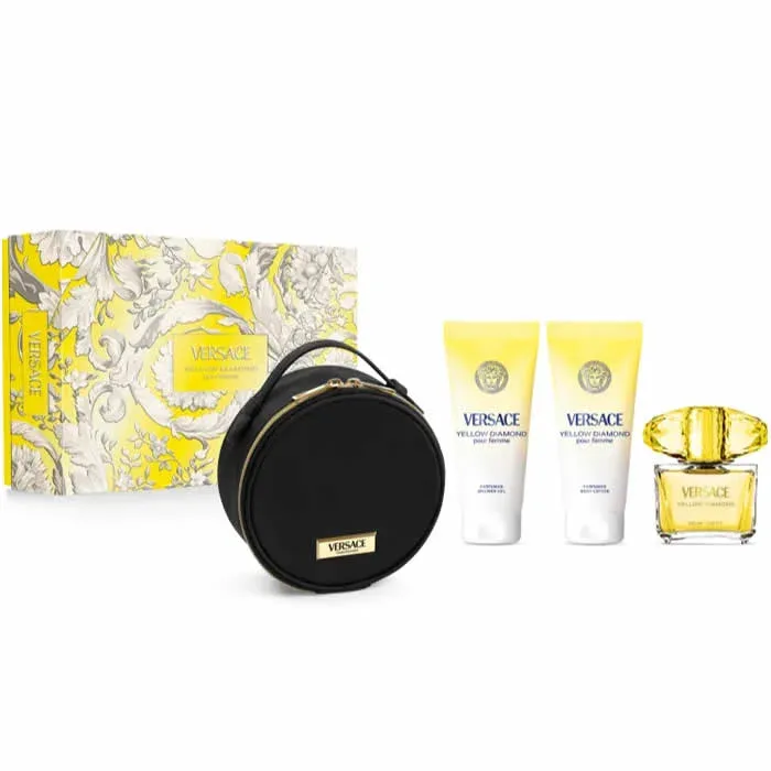Versace Yellow Diamond Eau De Toilette Spray 90ml Set 4 Parti