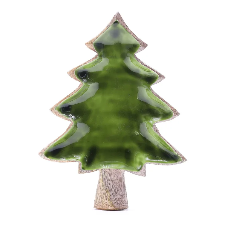 Lost in the Forrest Enamel Albero Wooden Bowl 25x19cm — foto 1