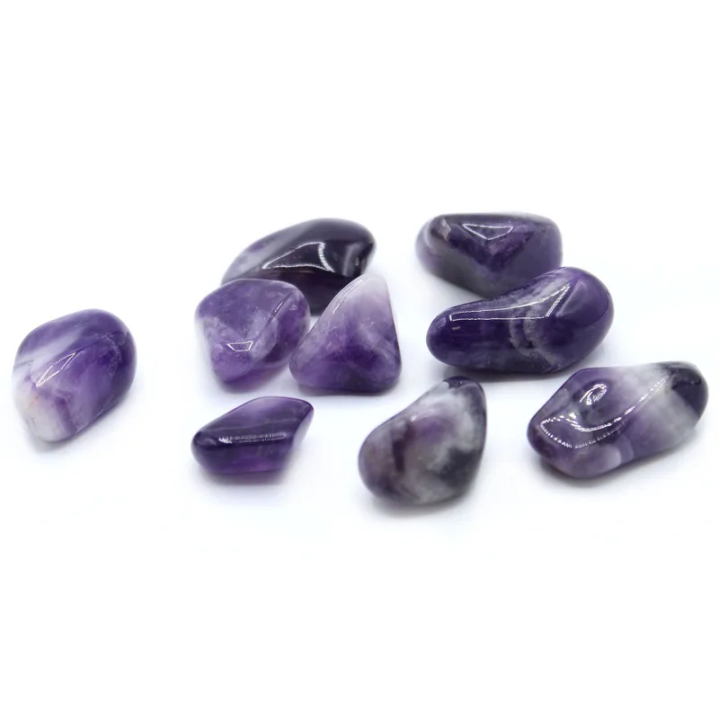 Pack of 24 L Tumble Stone Amethyst Banded