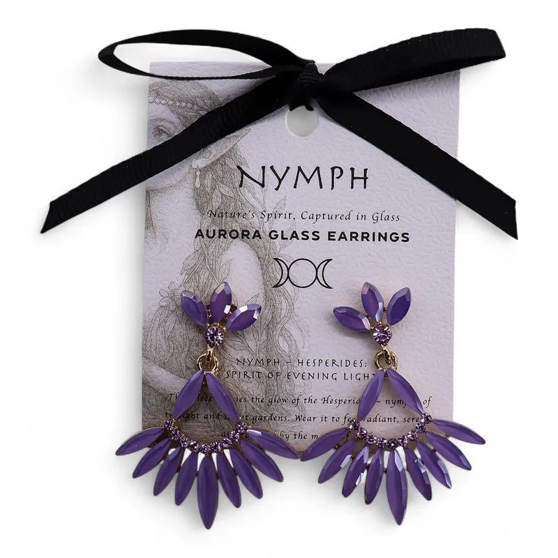 Lavanda Vintage Glass Long Drop Earrings — foto 2